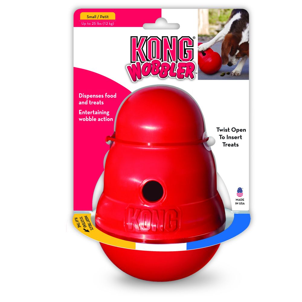 Іграшка для собак Тренувальний М'яч Груша для ласощів KONG Wobbler Іграшка для собак Тренувальний М'яч Груша для ласощів KONG Wobbler