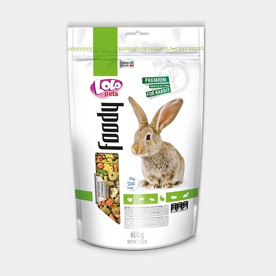 Повнораційний корм для кроликів з натуральними вітамінами LoLo Pets Foody Rabbit