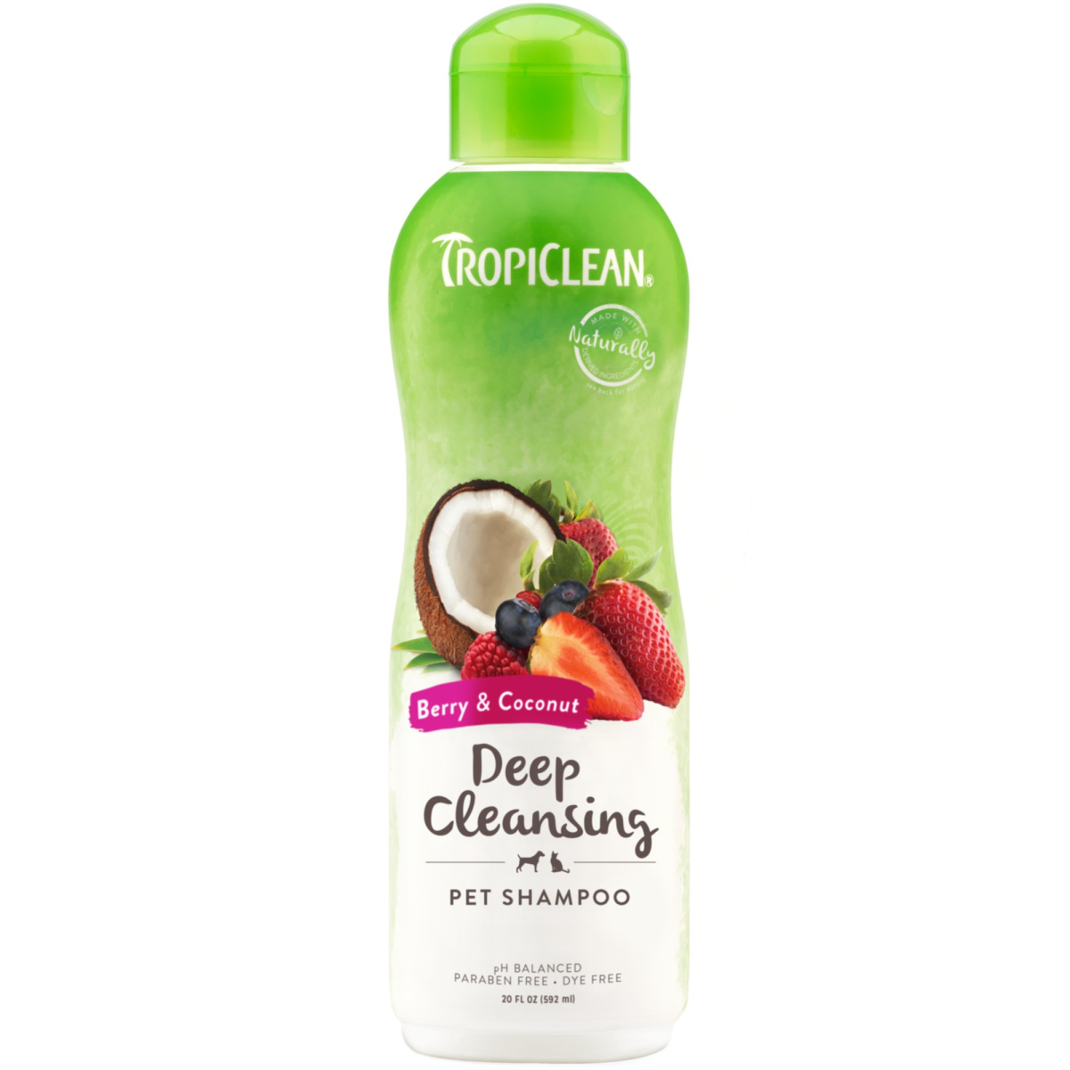 Шампунь для глубокого очищения кожи и шерсти собак и котов TropiClean Shampoo Deep Cleaning Berry & Coconut