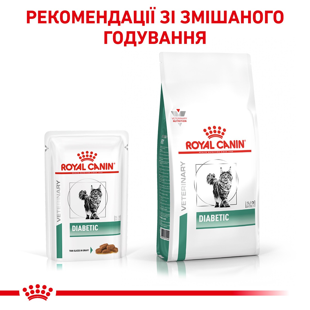 Влажный лечебный корм в соусе для взрослых котов с сахарным диабетом Royal Canin Veterinary Diabetic s/o index