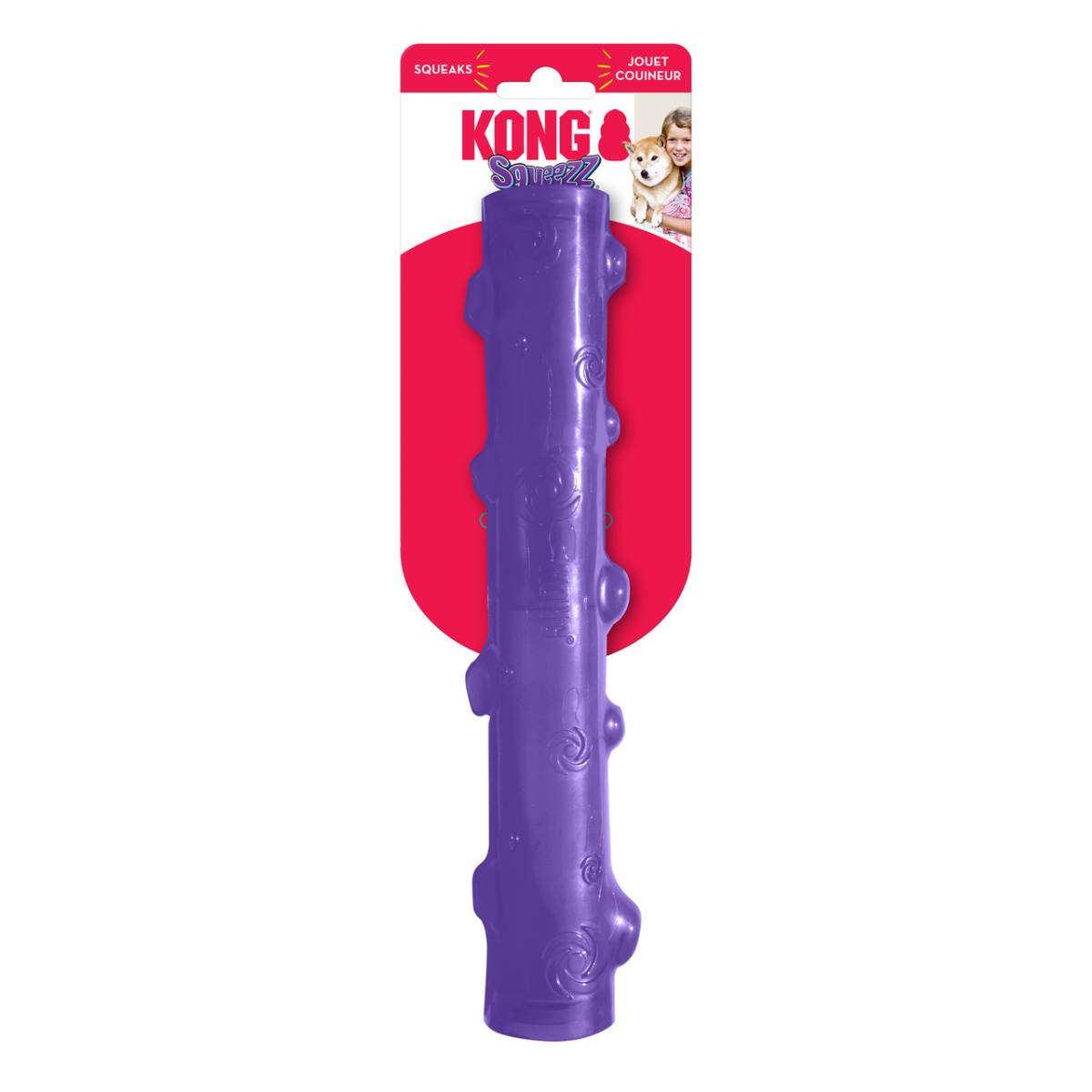 Игрушка для собак Жевательная Палочка с пищалкой KONG Squeezz Stick Dog