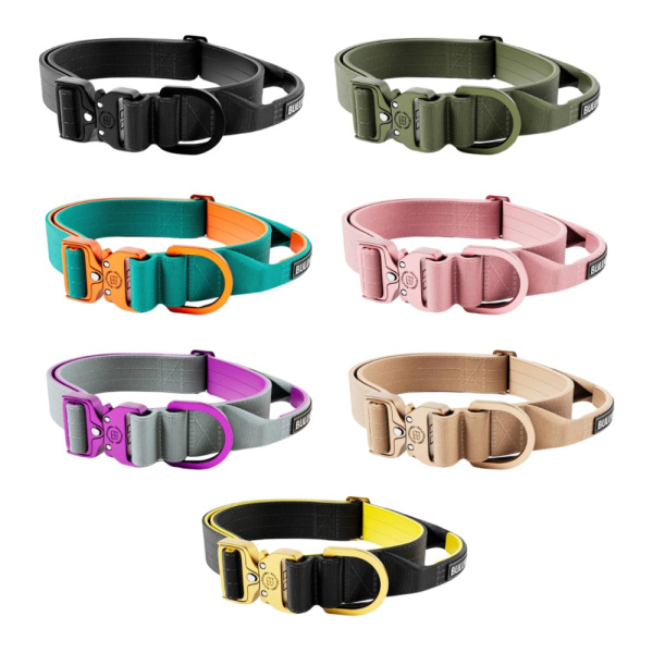 Полегшений тактичний нашийник з ривковим замком для собак BullyBillows Lighter Combat Collar Handle 4 cm
