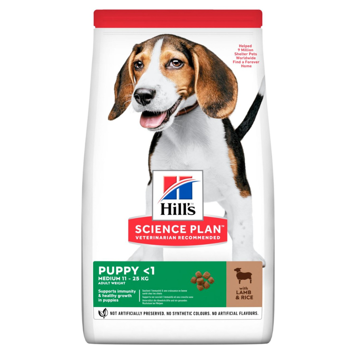 Сухой корм с ягненком и рисом для щенков средних пород Hill's Science Plan Puppy Medium 11-25 kg Lamb & Rice