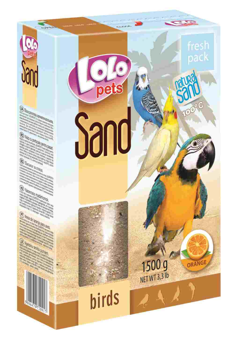 Апельсиновий пісок з дорогоцінними мінералами для птахів LoLo Pets Sand Orange