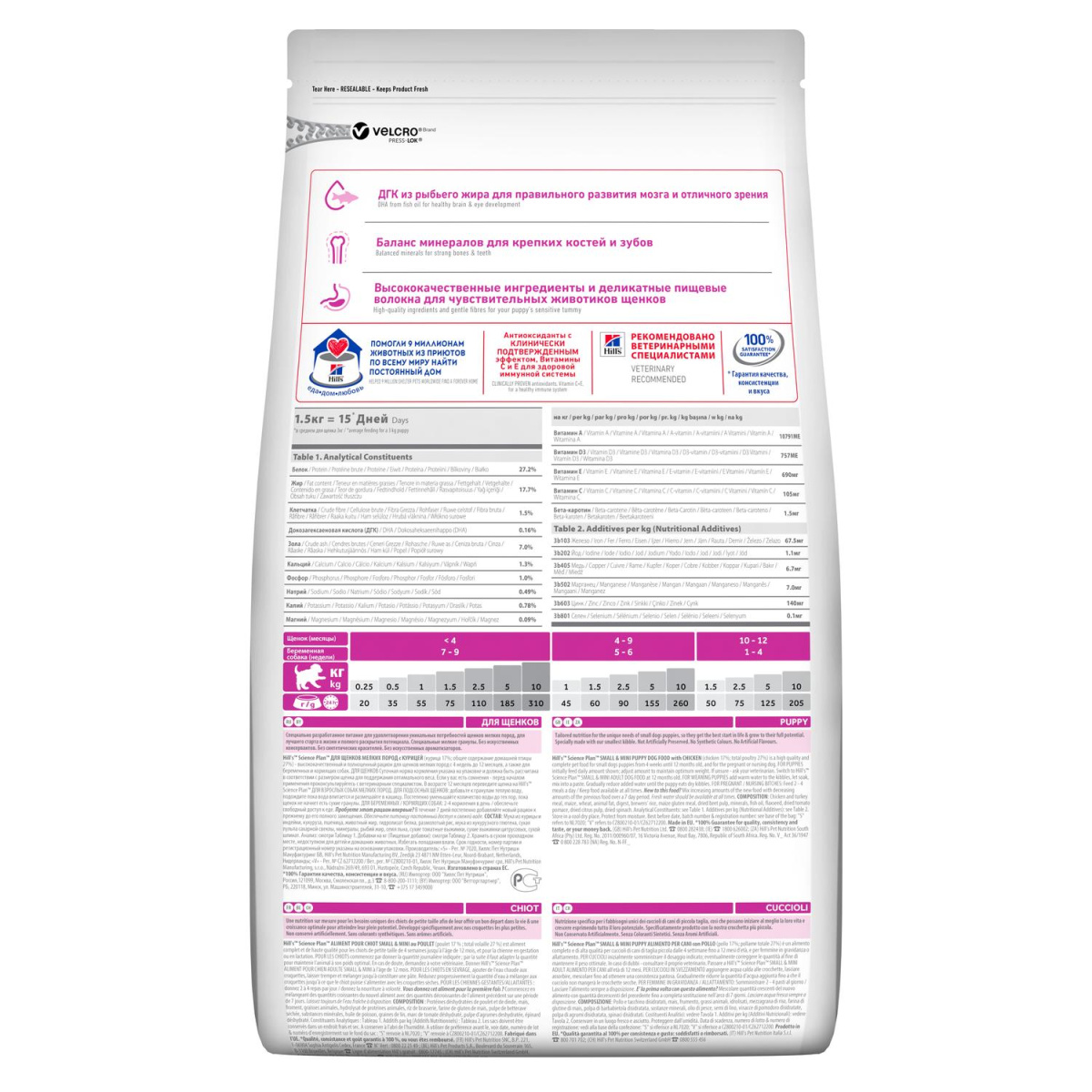 Сухой корм с курицей для щенков маленьких пород Hill's Science Plan Puppy Small & Mini up to 10 kg Chicken