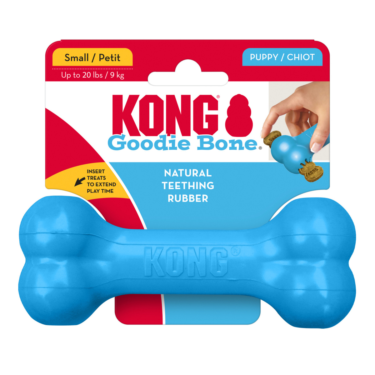 Іграшка для цуценят Блакитна Кісточка для ласощів KONG Puppy Goodie Bone Blue