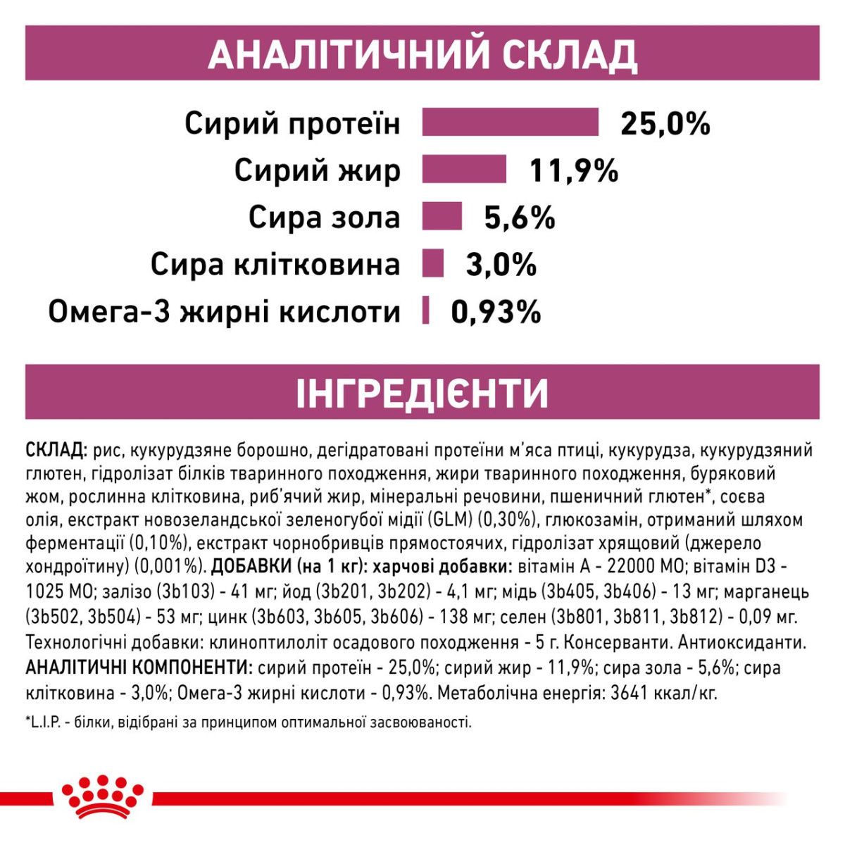 Сухий лікувальний корм для собак при захворюваннях опорно-рухового апарату Royal Canin Veterinary Mobility C2P