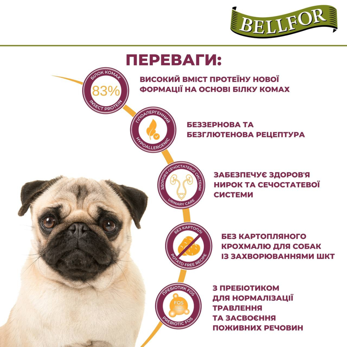 Беззерновой сухой корм холистик с белком насекомых, чечевицей и тапиокой для маленьких собак Bellfor Insect Naturfarm-Schmaus Mini