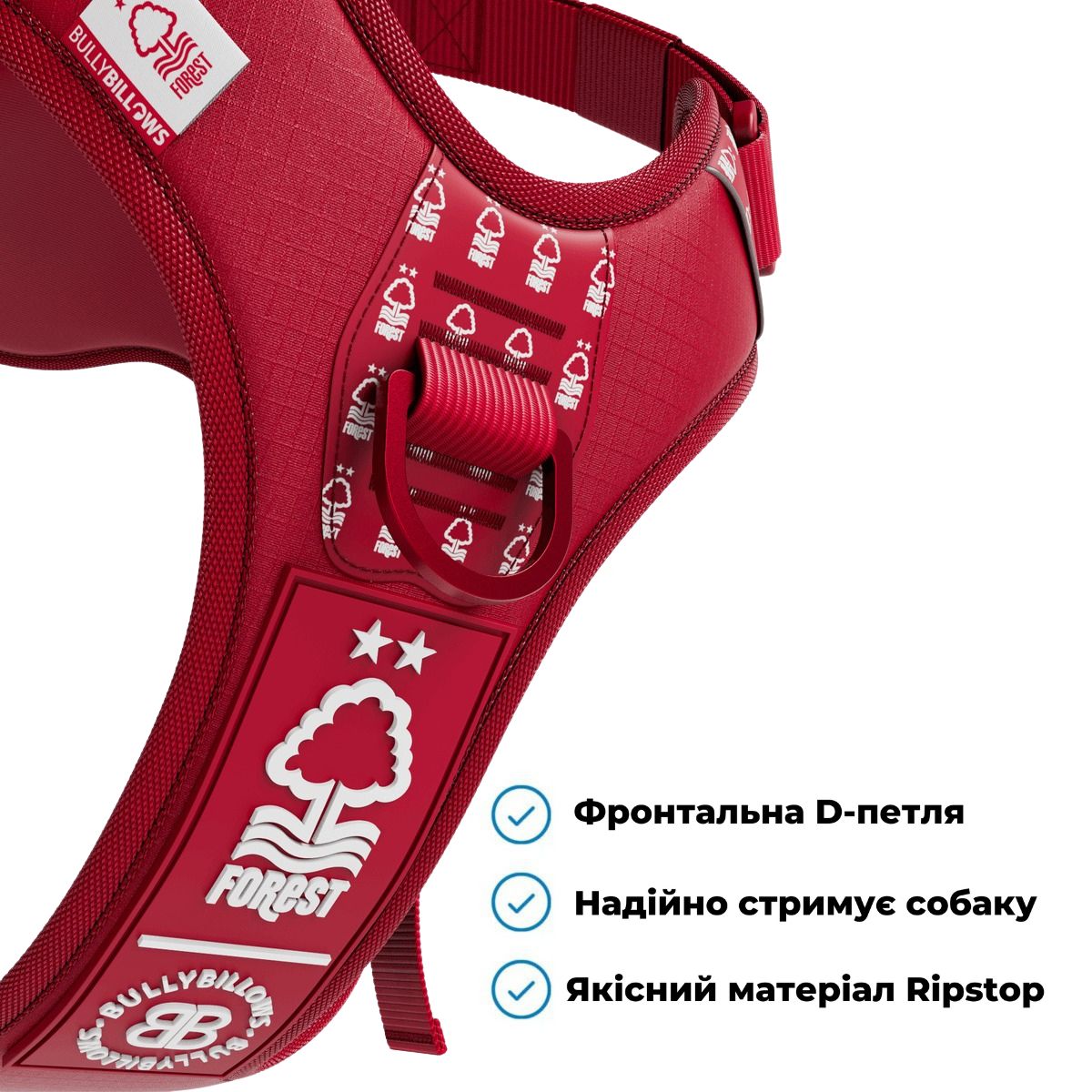 Водонепроникна анатомічна шлея для собак що тягнуть повідець BullyBillows Hurricane Harness No Pull Forest