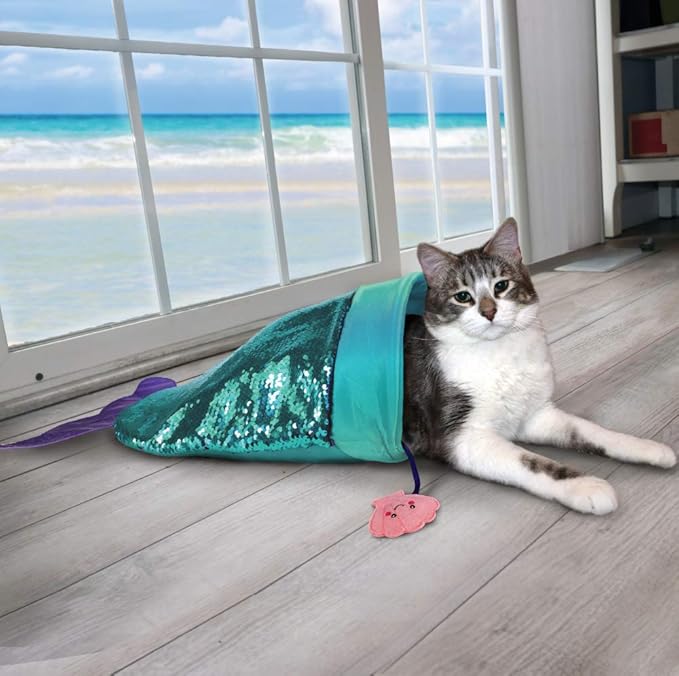 Игрушка-домик для кошек Сверкающий хвост русалки KONG Cat Play Spaces SeaQuins