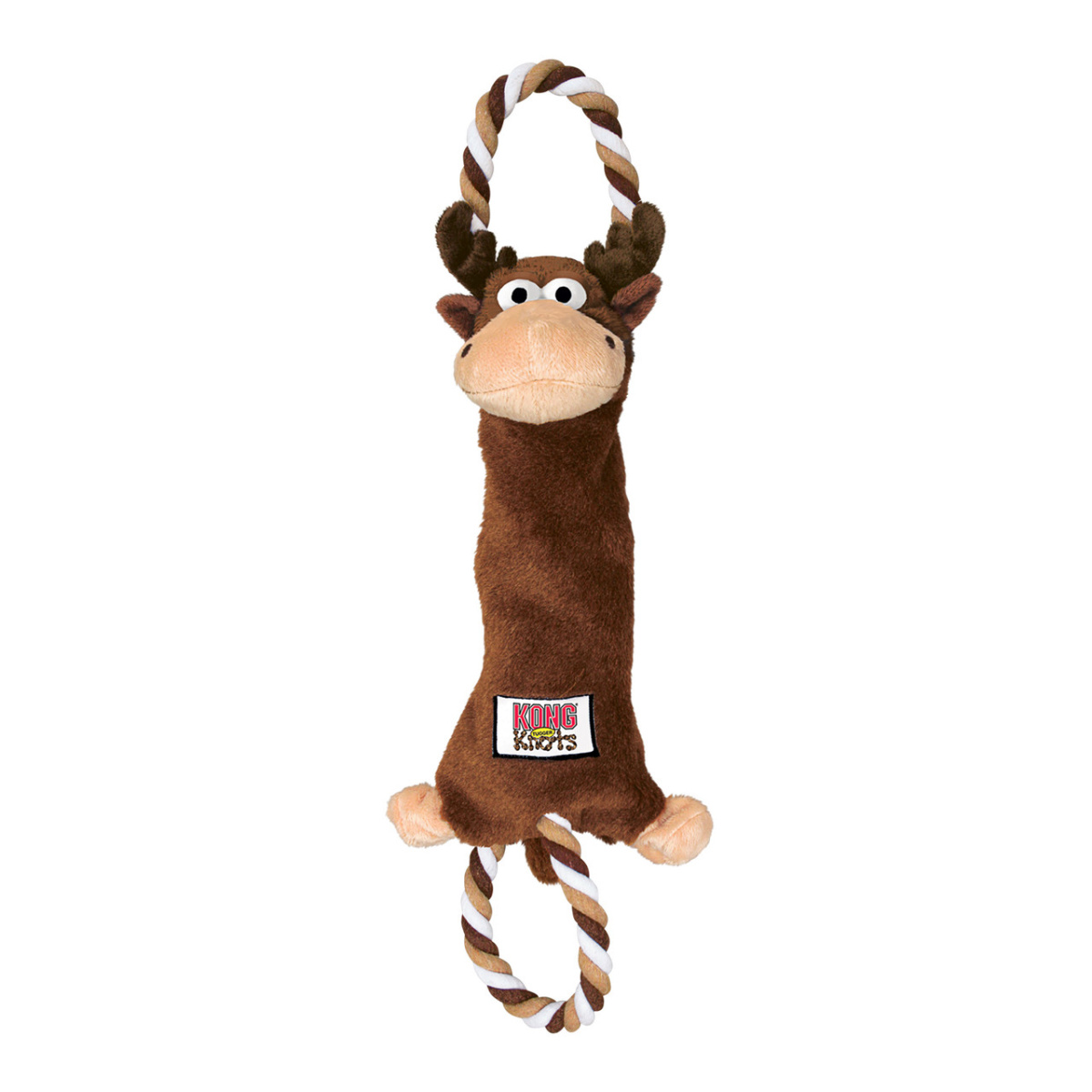 KONG Tugger Knots Moose Игрушка перетяжка для собак Лось с пищалкой