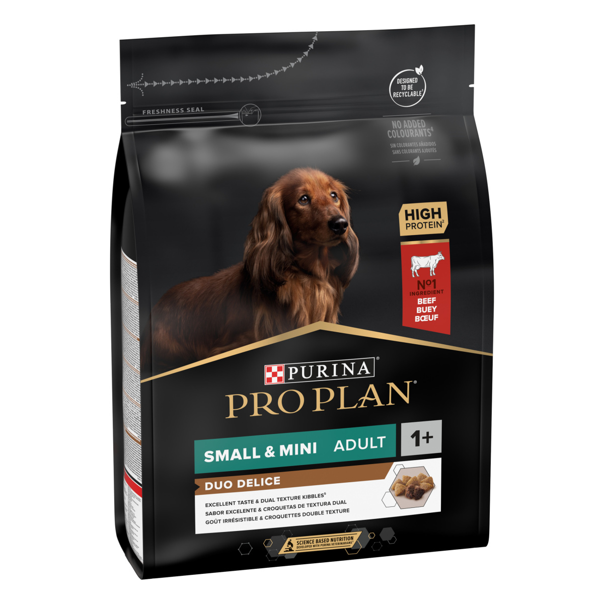 Сухой корм с говядиной и рисом для взрослых собак маленьких пород Purina Pro Plan Small & Mini Duo Delice Adult 1+ Beef & Rice