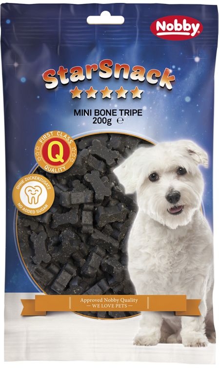Натуральные лакомства без сахара для маленьких собак Рубец Nobby StarSnack Mini Bones Tripe