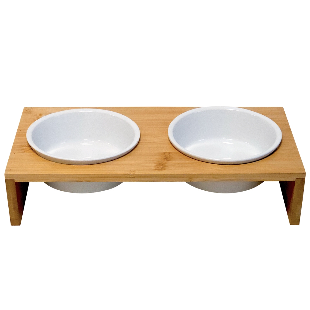 Керамічні миски для собак на бамбуковій підставці Ilus Diner Bar Nobby