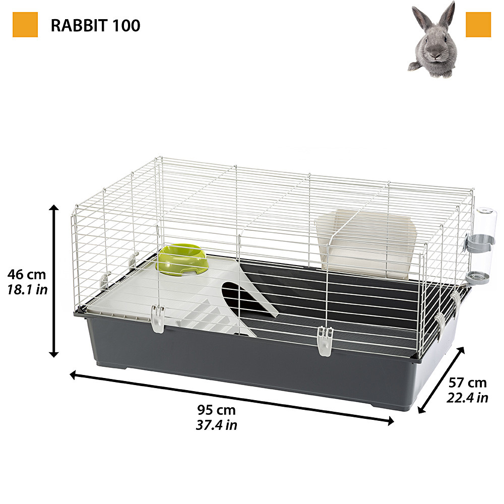 Клітина з годівничкою та будиночком для кроликів та морських свинок Rabbit 100 Ferplast Клітина з годівничкою та будиночком для кроликів та морських свинок Rabbit 100 Ferplast