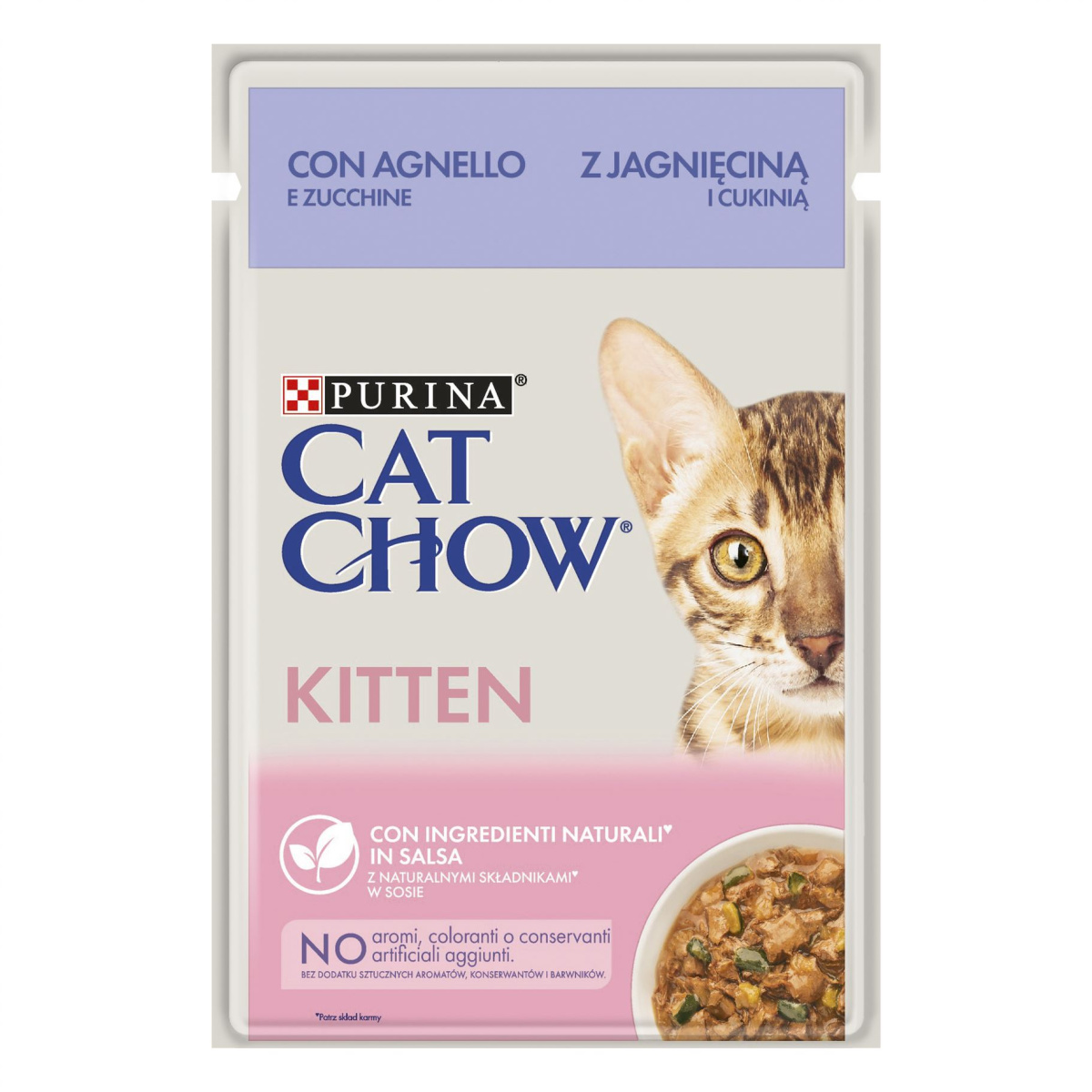 Вологий корм для кошенят Шматочки в соусі з ягням та цукіні Purina Cat Chow Kitten Lamb & Zucchini
