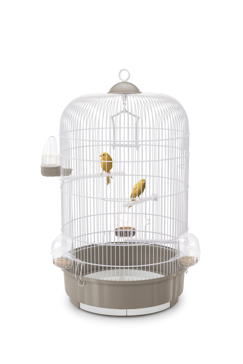 Круглая клетка для птиц с кормушками и диспенсером Imac Luna