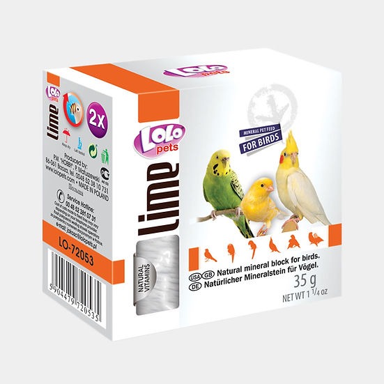 Натуральный минеральный камень для птиц LoLo Pets Lime Mineral