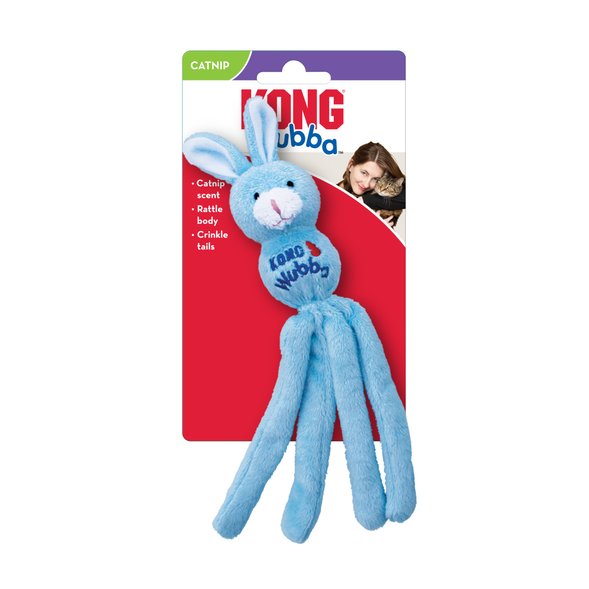 KONG Cat Wubba Bunny Интерактивная игрушка для кота Кролик Вубба с колокольчиком и кошачьей мятой