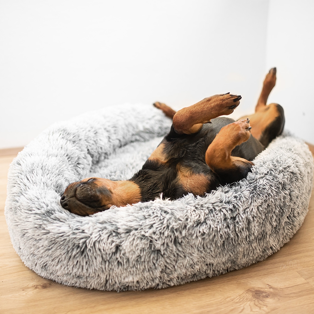 Хутряна кругла лежанка пончик для собак та котів Nuru Donut Nobby