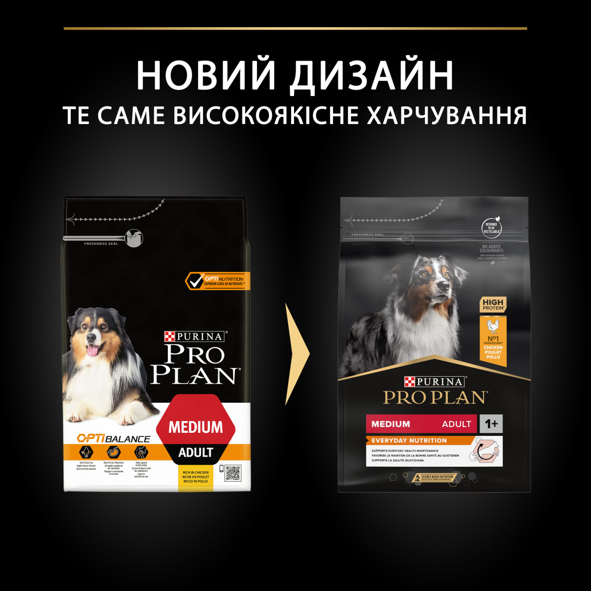 Сухой корм с курицей для взрослых собак средних пород Purina Pro Plan Medium Everyday Nutrion Adult 1+ Chicken