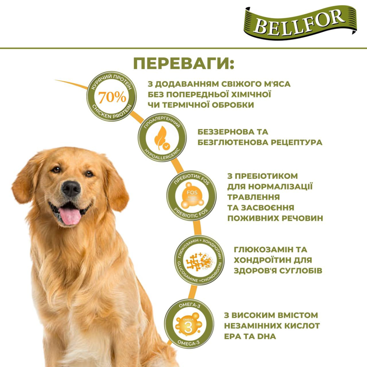 Беззерновой монопротеиновый сухой корм холистик с курицей для взрослых собак Bellfor Freiland Schmaus