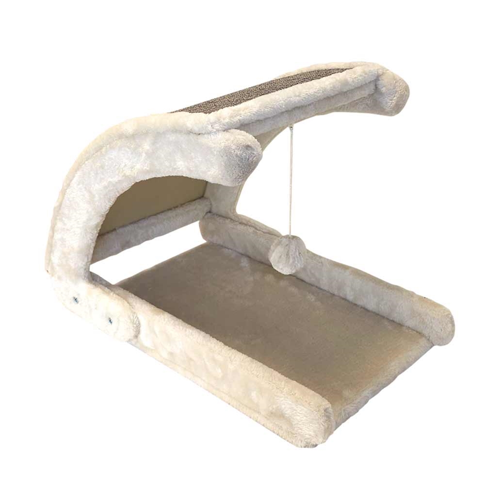 Кігтеточка для кішок Плюшева дряпалка з іграшкою Curvy Nobby