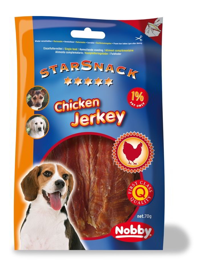 В'ялені ласощі без цукру для собак Куряче філе Nobby StarSnack Chicken Jerky