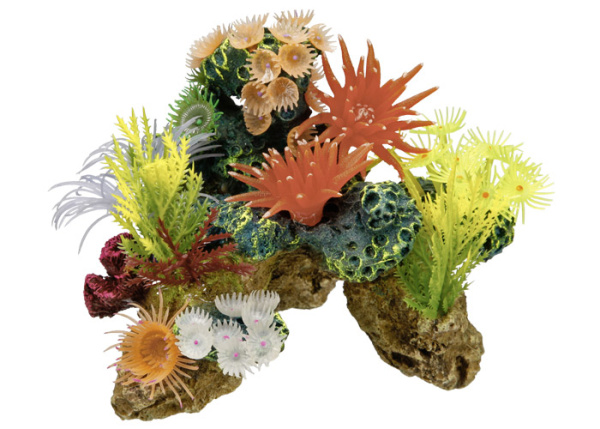 Декор для аквариума Зелёный коралл с морскими цветами Coral Reef Aqua Ornaments Nobby