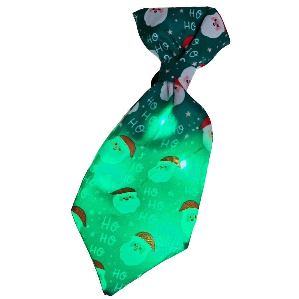 Новорічний світлодіодний галстук для собак Санта Santa Christmas Dog Tie Nobby