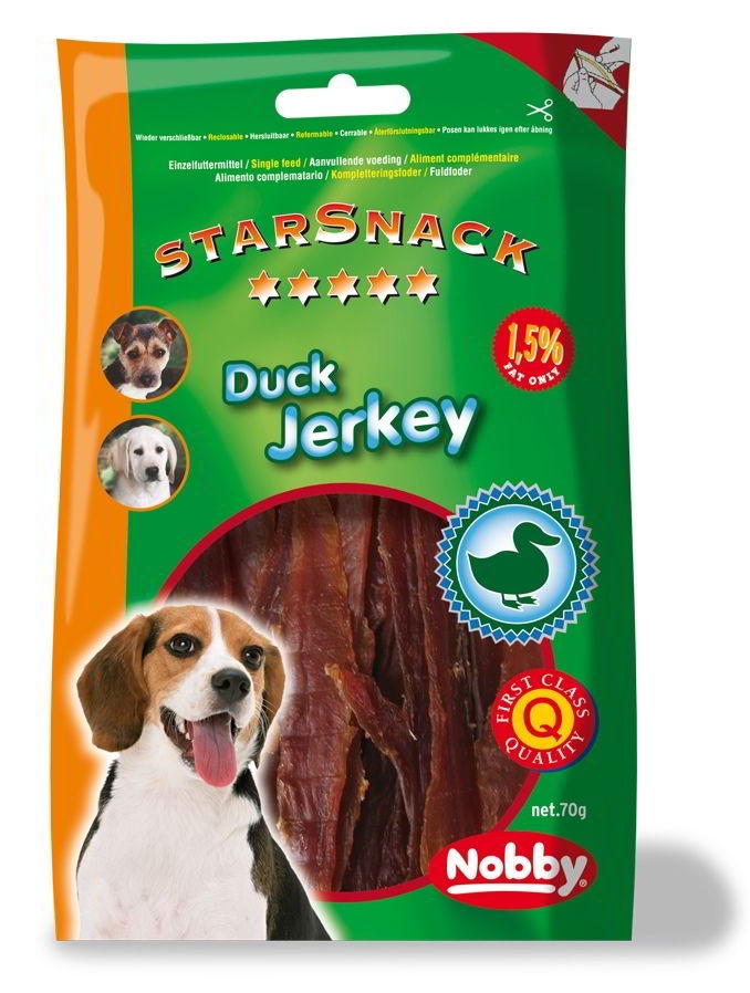 Натуральные лакомства для собак Вяленая Утиное мясо Nobby StarSnack Low Fat Duck Jerky