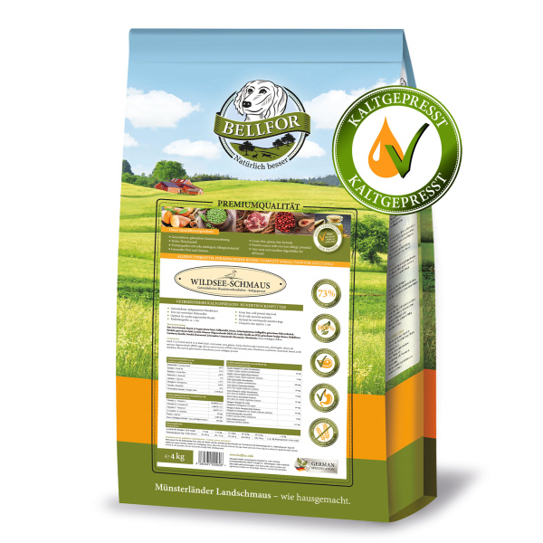 Беззерновой сухой корм для собак холистик холодного прессования с уткой Bellfor Wildsee-Schmaus