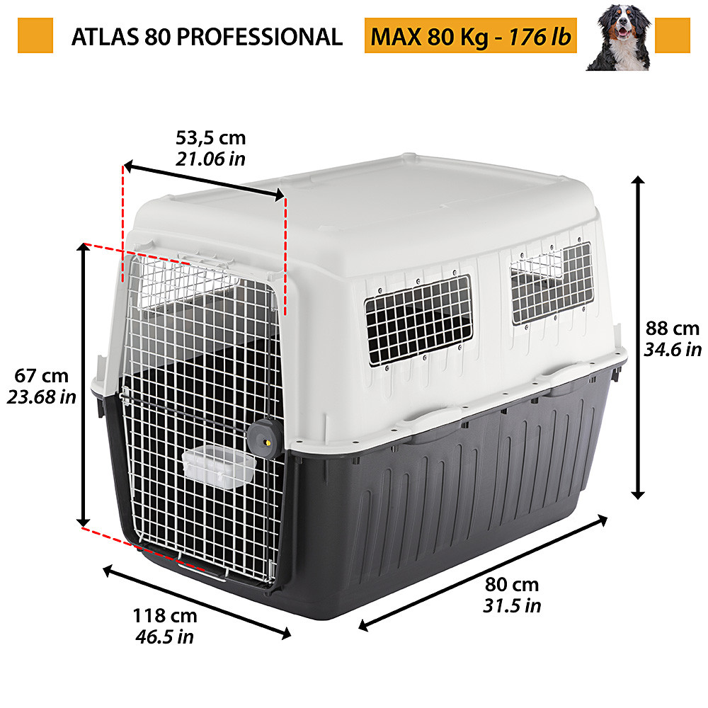 Переноска для великих собак вагою до 80 кг Atlas 80 Professional Ferplast