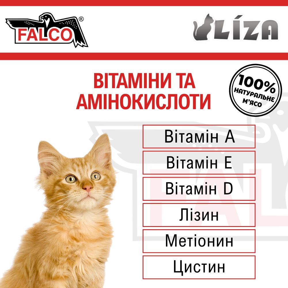 Консервоване м'ясо для котів Асорті з Лосося FALCO LIZA Cat 100% Meat Salmon