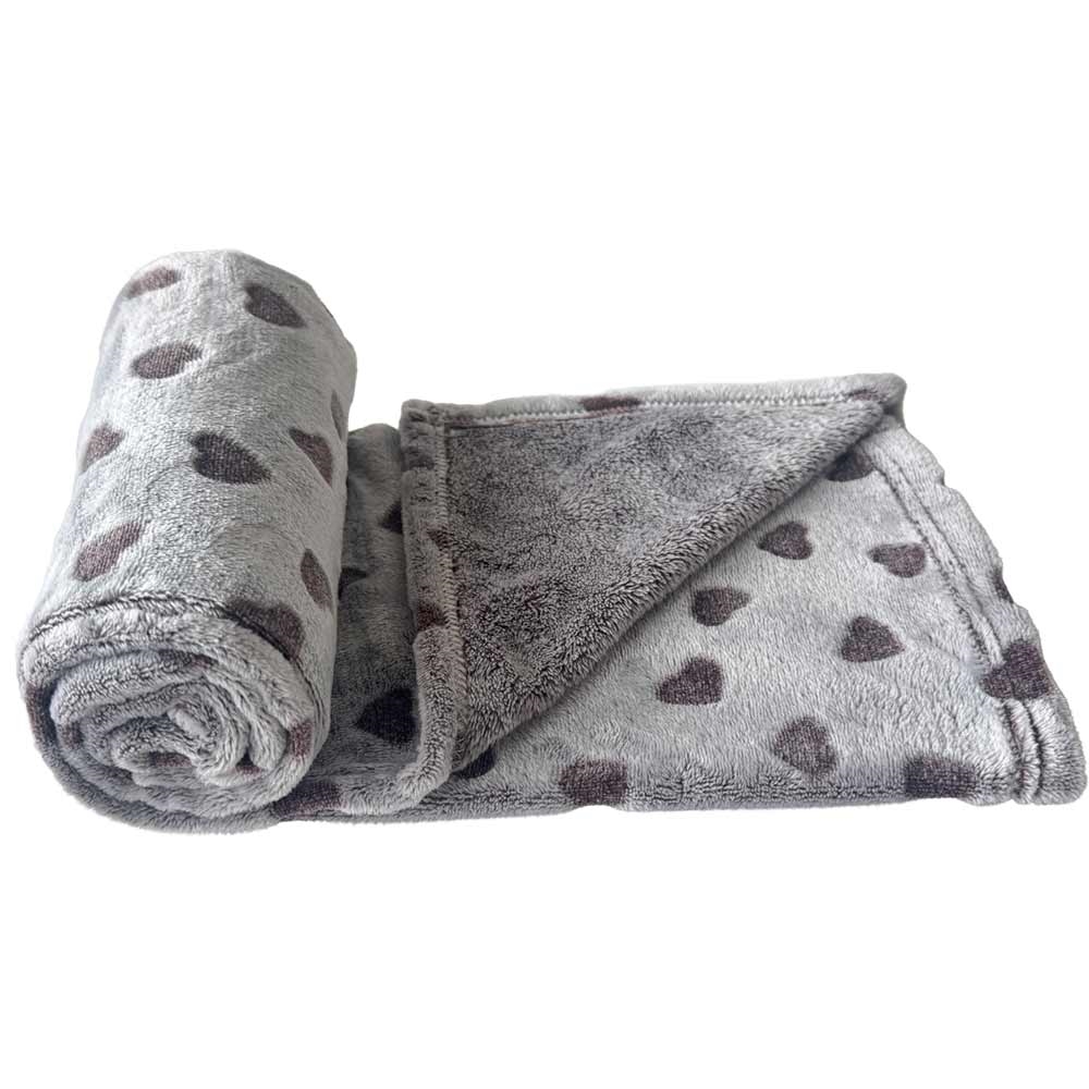 М'який теплий плед для собак та котів Серця Heart Plaid Nobby