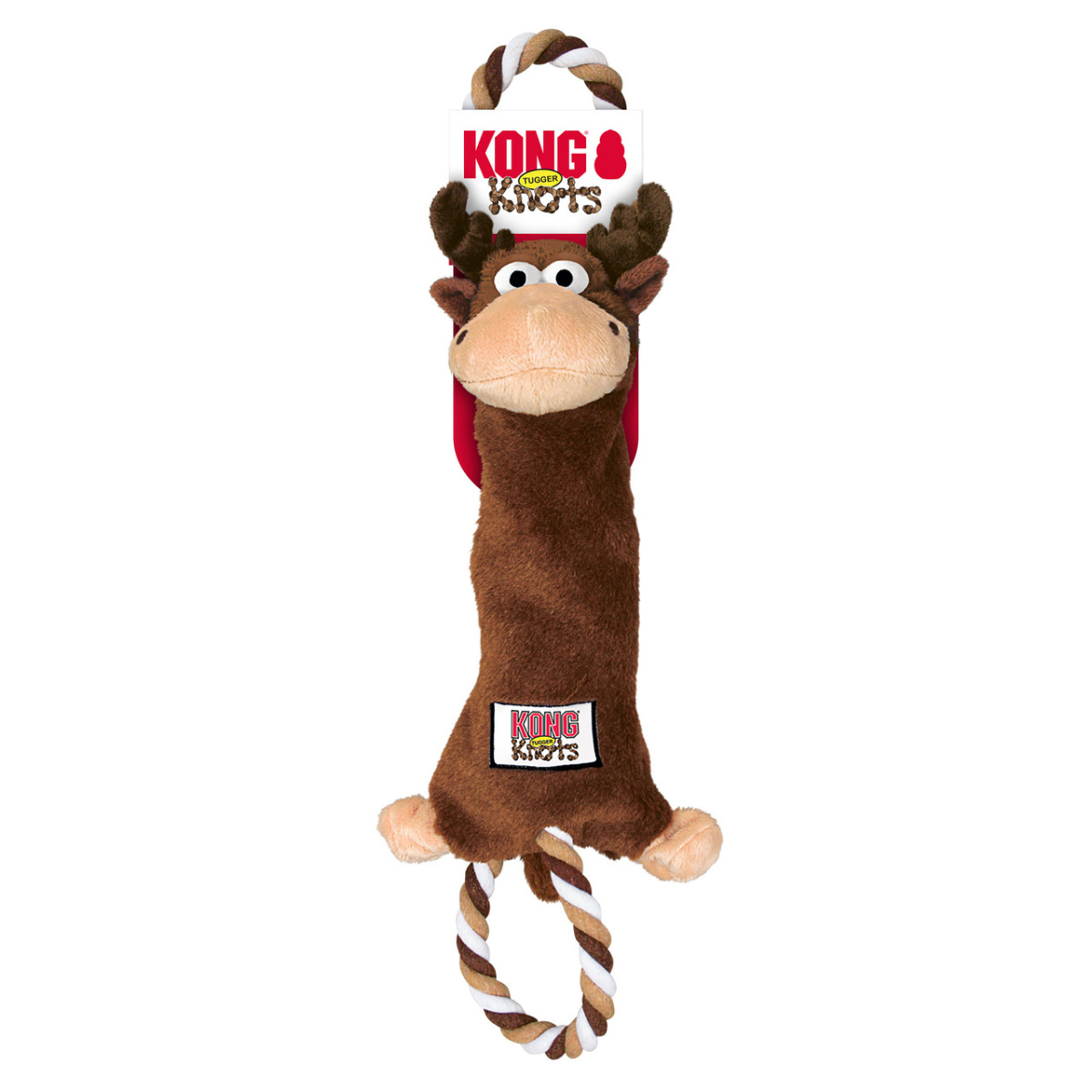 KONG Tugger Knots Moose Іграшка перетяжка для собак Лось з пищалкою