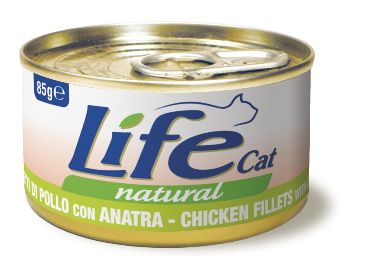 Консерва для кошек Курица с Уткой Life Cat Natural Chicken Fillets & Duck 