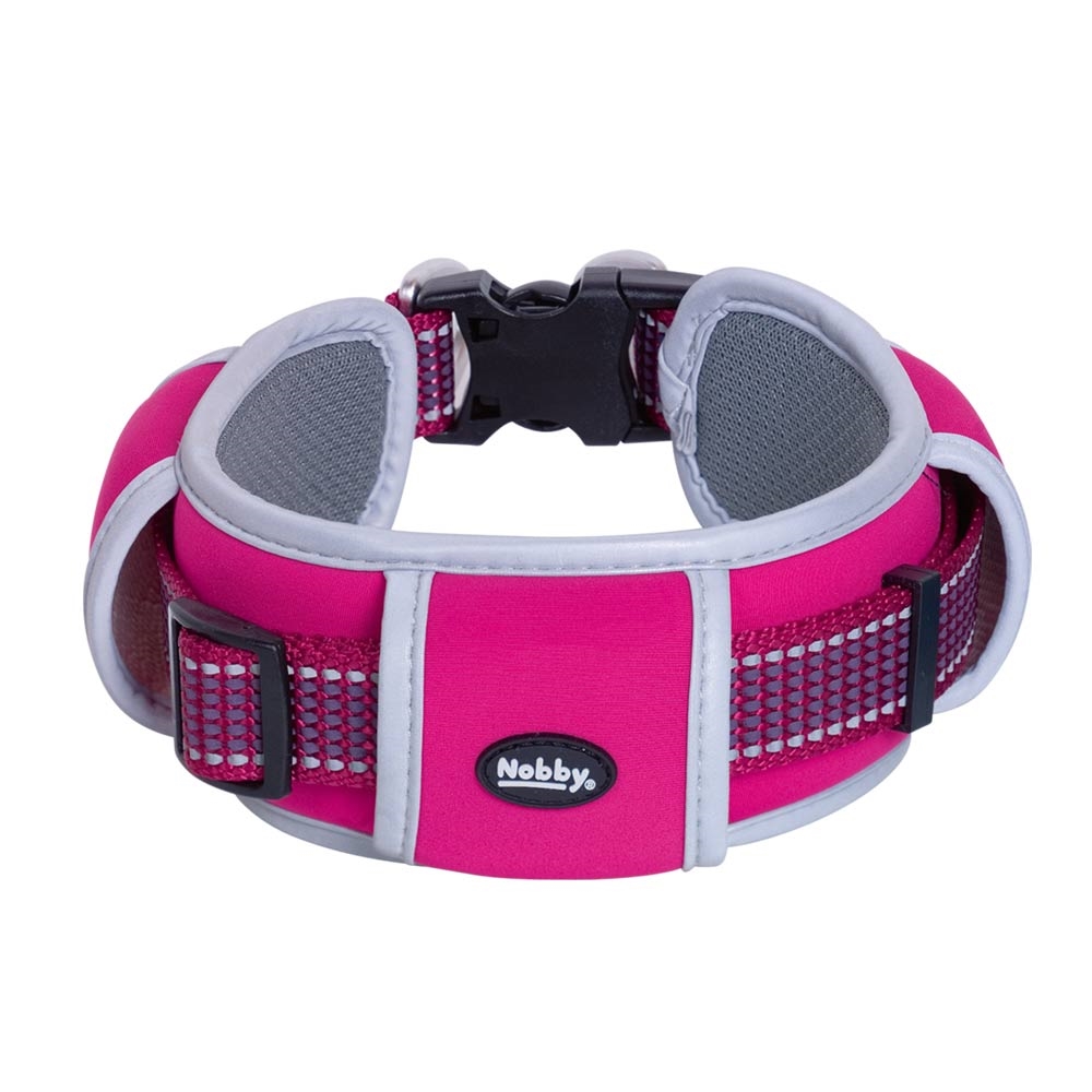 Світловідбиваючий широкий нашийник з підкладкою та посиленим фастексом для великих собак Kalea Extra Collar Nobby