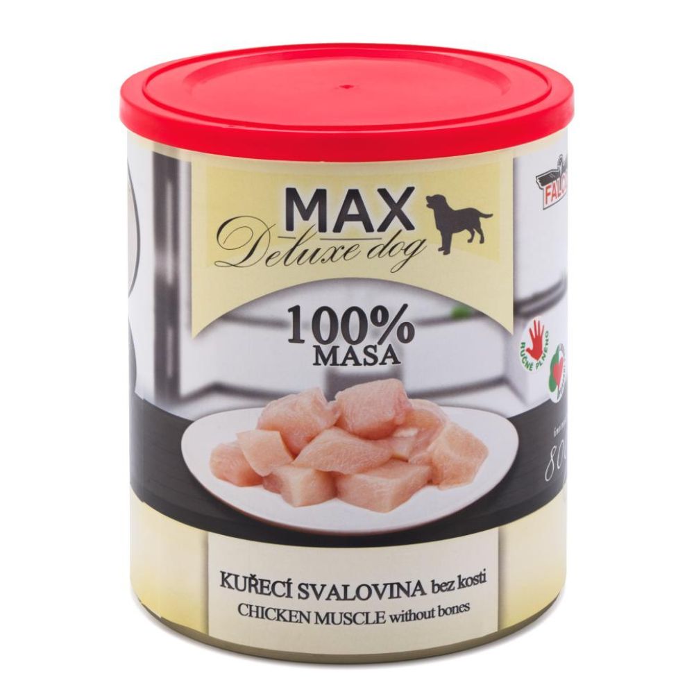 Консервированное мясо для собак Мясо Курицы без костей FALCO MAX Deluxe Dog 100% Meat Chicken Muscle