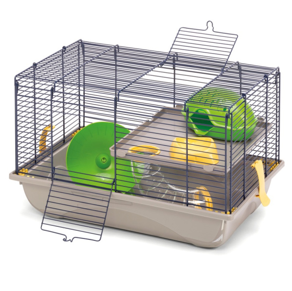 Двоповерхова клітина для хом'яка з будиночком, тунелями та біговим колесом Imac Criceti 9