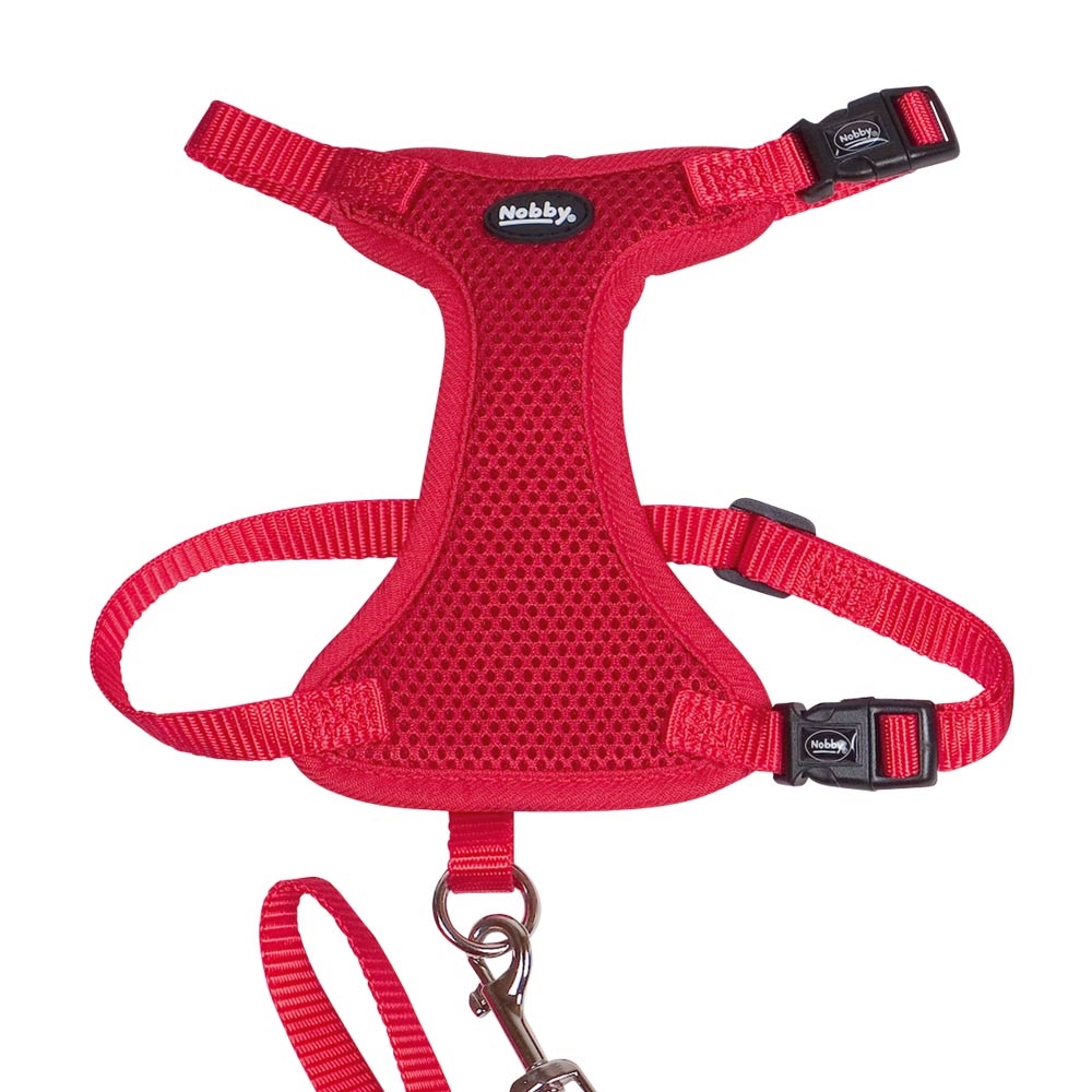 Правильна шлея з повідцем та м'якою підкладкою для котів та кішок Mesh Cat Harness Nobby