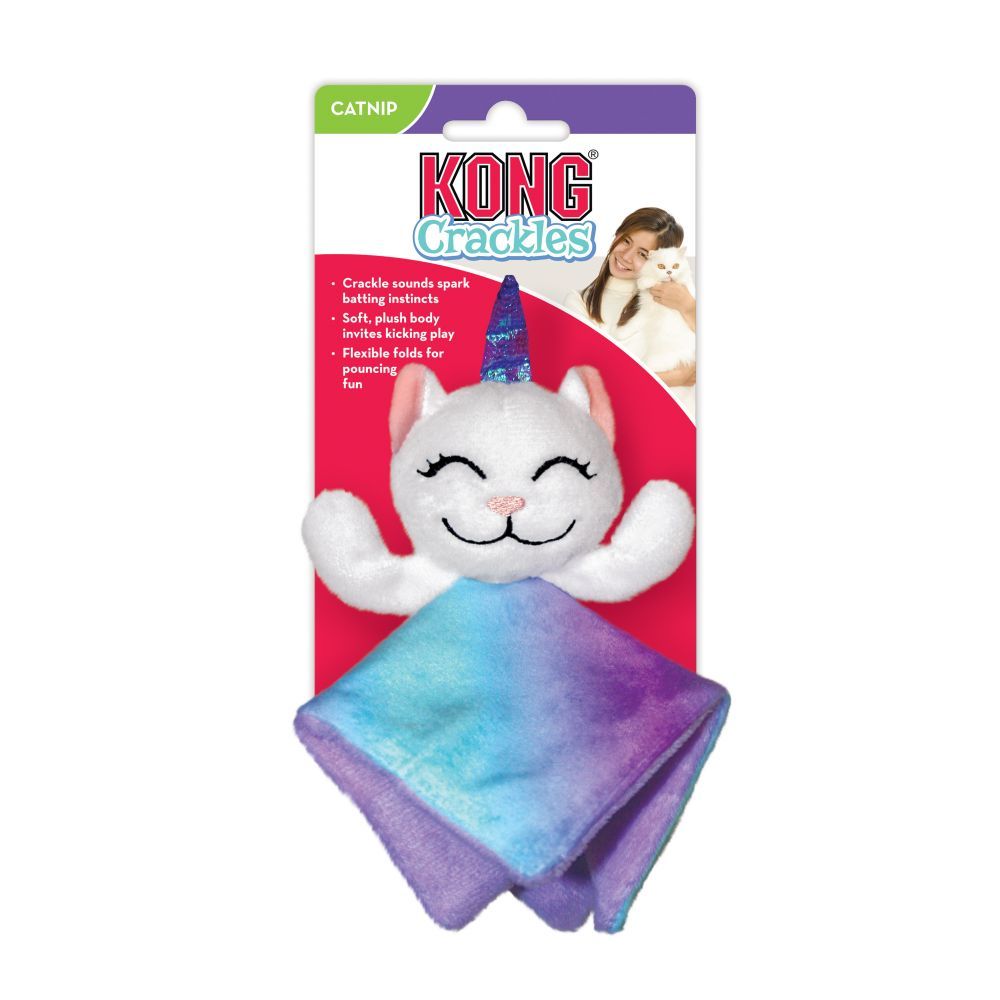 KONG Cat Crackles Caticorn Мягкая игрушка для кота Трескучий Кот-Единорог с кошачьей мятой