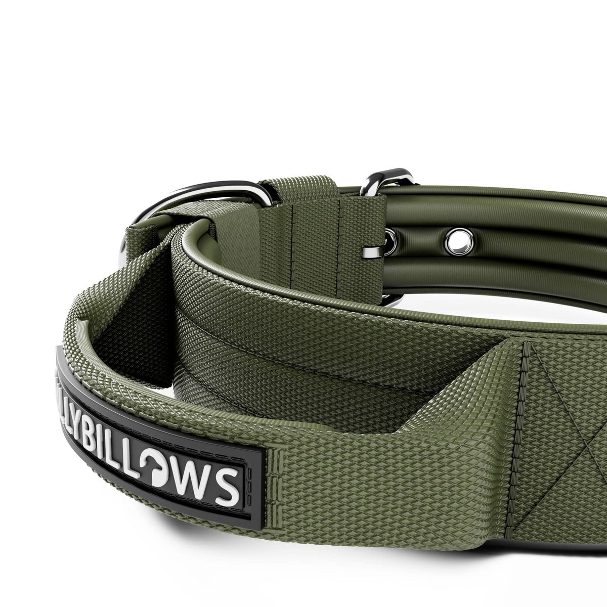 Тактический ошейник с подкладкой для собак с чувствительной кожей BullyBillows Pin Collar Handle 4 cm