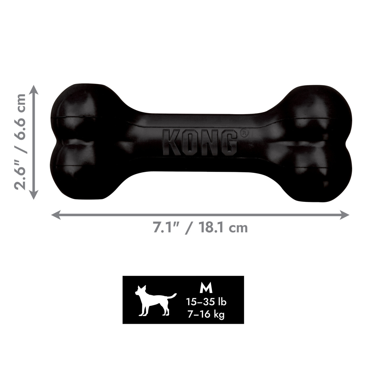 KONG Extreme Goodie Bone Антивандальна іграшка для собак Надміцна Кісточка для ласощів