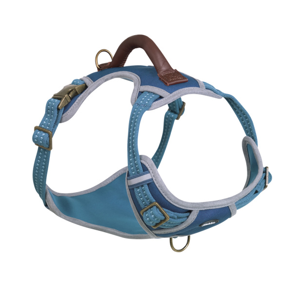 Профессиональная анатомическая шлея для собак с кожаной ручкой Sporty No-Pull Harness Nobby