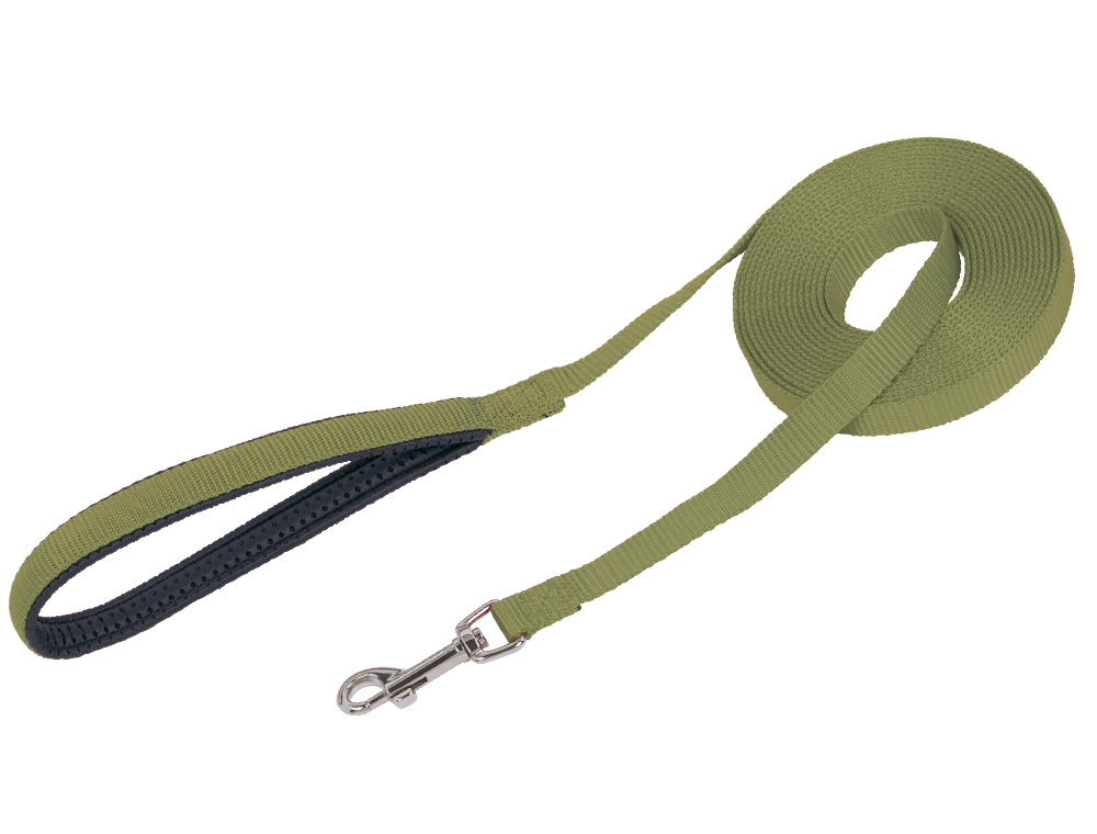 Длинный поводок для собак с классическим карабином и ручкой на подкладке Flat Leash Nobby Длинный поводок для собак с классическим карабином и ручкой на подкладке Flat Leash Nobby