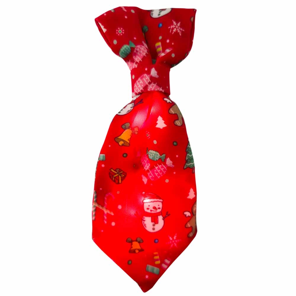 Новорічний світлодіодний галстук для собак Сніговик Snowman Christmas Dog Tie Nobby
