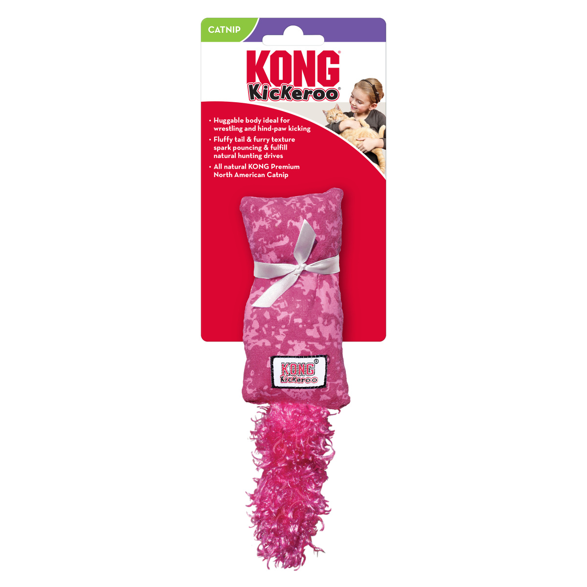 KONG Kickeroo Kitten Мягкая игрушка для котенка Хвостик Кикеру с кошачьей мятой