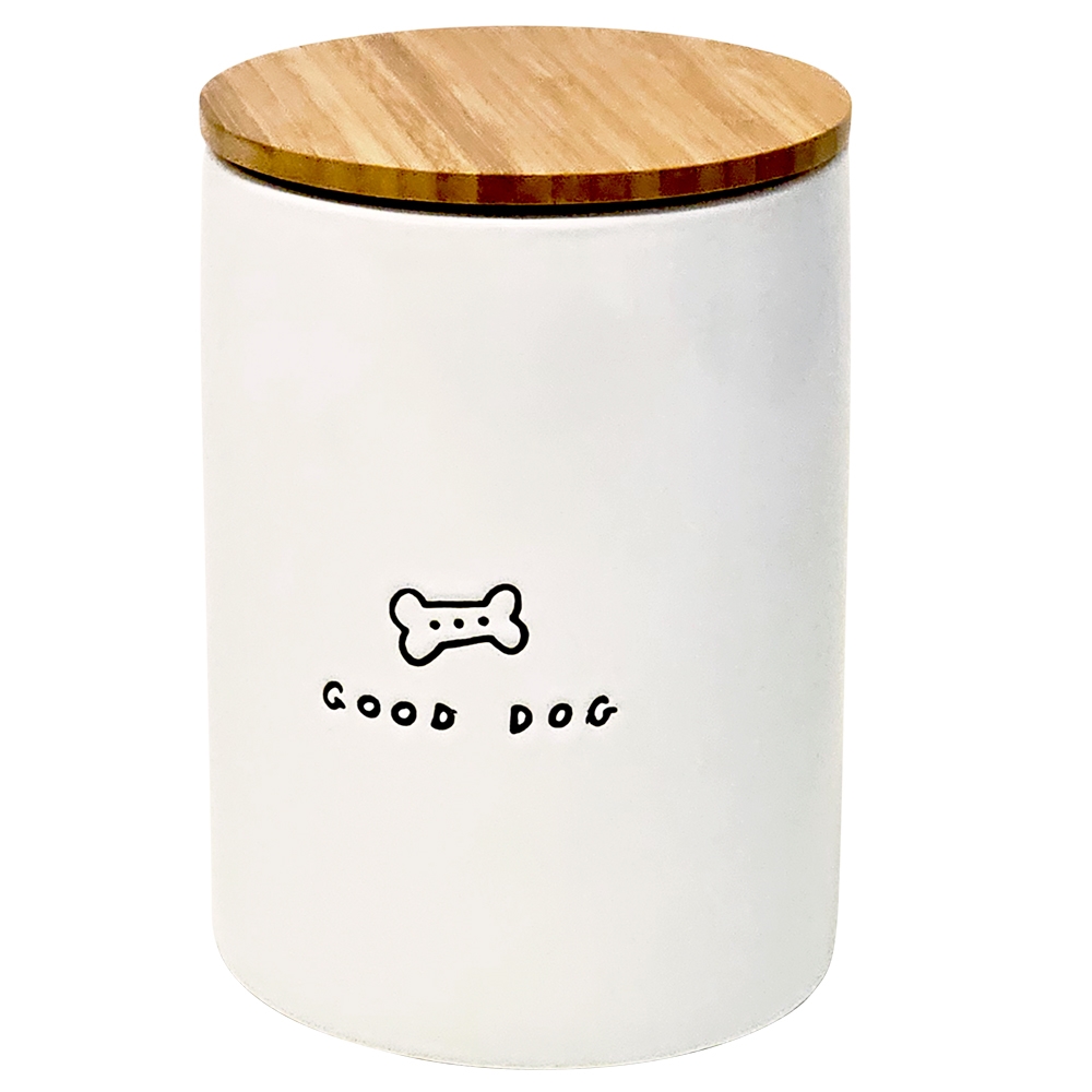 Керамическая банка для лакомств собак с бамбуковой крышкой Good Dog Nobby Керамическая банка для лакомств собак с бамбуковой крышкой Good Dog Nobby