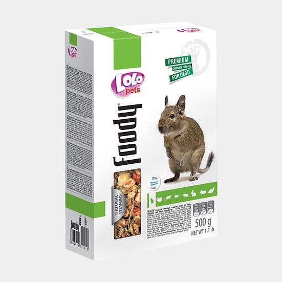 Полнорационный корм для дегу с натуральными витаминами LoLo Pets Foody Degu